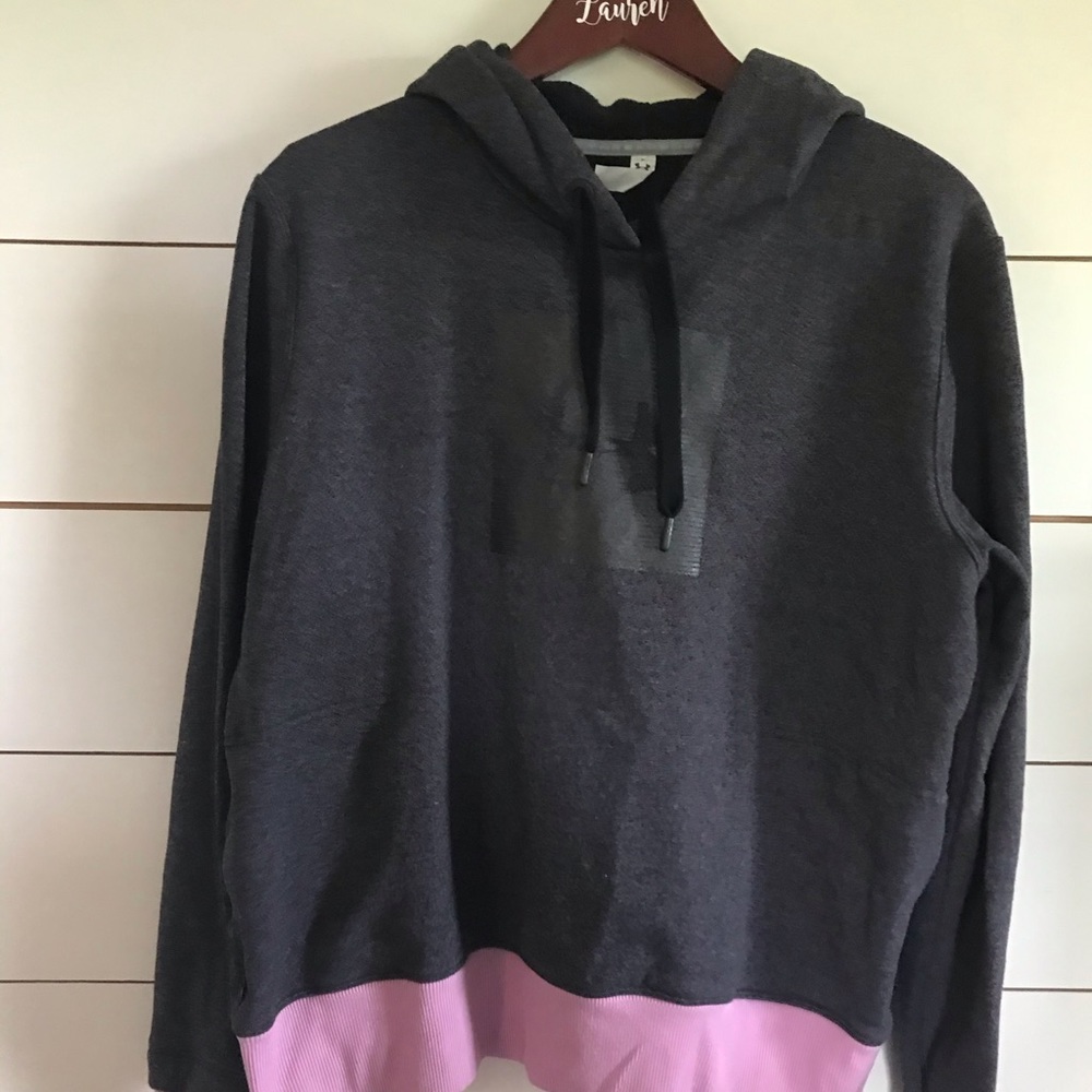 Under Armour Hoodie Loose Fit Large Gray and Pink